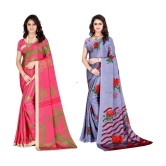 LEELAVATI - Multicolor Crepe Saree With Blouse Piece ( Pack of 2 ) - Multicolor