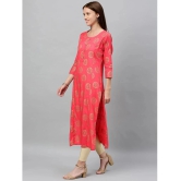 KIPEK - Pink Rayon Womens Straight Kurti ( Pack of 1 ) - None