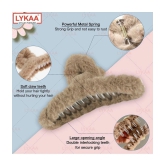 Lykaa Soft Faux Fleece Fur Large Hair Clutcher Hair Claw Clips Hair Accessories for Women- Pack of 3 - Multi