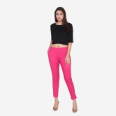 Women's Cotton Formal Trousers - Fuchsia Fuchsia 3XL