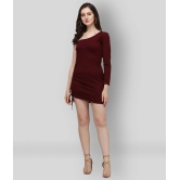 Selvia - Maroon Cotton Lycra Womens Bodycon Dress ( Pack of 1 ) - None