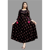 Smien - Black Rayon Women''s Anarkali Kurti ( Pack of 1 ) - None