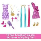 Unleash Your Creativity: Barbie Fun & Fancy Hair Doll with Extra-Long Colorful Blonde Hair and Styling Accessories