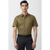 Men Green Regular Fit Formal Half Sleeves Formal Shirt