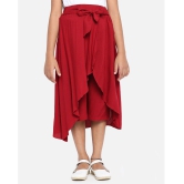 ADDYVERO Solid Girls Flared Maroon Skirt - None