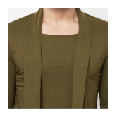 Glito - Olive Cotton Blend Mens Cardigan Sweater ( Pack of 1 ) - None