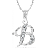 Vighnaharta B Alphabet Rhodium Plated Pendant - [VFJ1112PR]