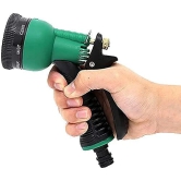 Namaskaram? 7 Pattern High Pressure Garden Hose Nozzle Water Spray Gun for Gardening, Washing Car, Outdoor Pet Bath, Window, Floor, Surface Cleaning with Water Flow Control Function (Multicolor)