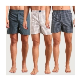 Joven Multicolor Boxer Shorts Cotton Men's Boxer- ( Pack of 3 ) - None