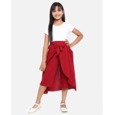 ADDYVERO Solid Girls Flared Maroon Skirt - None