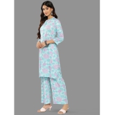 Janasya Womens Sky Blue Crepe Digital Printed Co-ords Set - None