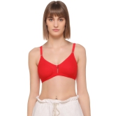 Sona WomenS M1020 Red Non Padded Soft Fabric Everyday T-Shirt Bra-30 / B / Red