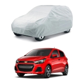 CARNEST Car Body Cover for Chevrolet Spark [2014-2015] Without Mirror Pocket ( Pack of 1 ) , Silver