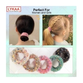 Lykaa Soft Stretchable hair rubber band hair ties ponytail holder hair Band - Pack of 5 (Multicolor) - Multi