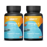 Unifit Omega 3 Fish Oil Capsules, 180 MG EPA & 120 MG DHA Softgel 60 no.s Pack of 2