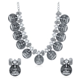 Sukkhi Alloy Silver Traditional Necklaces Set Collar - Silver