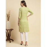 Rangita Women Green Rayon Floral Printed Knee Length Straight Kurti - None