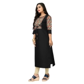 Rangrasiya - Black Cotton Blend Women's Straight Kurti ( Pack of 1 ) - 3XL