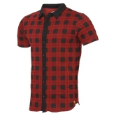 Campus Sutra Cotton Regular Fit Checks Half Sleeves Mens Casual Shirt - Red ( Pack of 1 ) - None