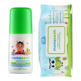 Mamaearth Easy baby Tummy Roll On for Digestion & Colic Relief with Hing & Fennel 40Ml, Ã¤nd Organic Bamboo Based Baby Wipes 72 pcs-330g