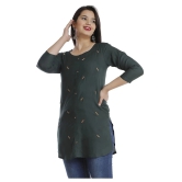 JC4U - Green Viscose Womens Straight Kurti - XL