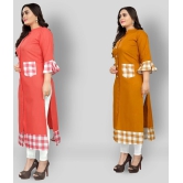 Lerkiza - Multicolor Cotton Womens Straight Kurti ( Pack of 2 ) - 4XL