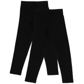 DYCA Pack of 2 Girls Cotton Blend Leggings ( Black ) - None