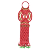 Ruby Radiance Macrame Mobile Hanger|Wall Hanging Decor Pouch|Wall Pocket for Storage