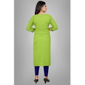 HAYA - Lime Green Rayon Womens Straight Kurti ( Pack of 1 ) - None