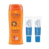 Yuthika Sunscreen Lotion 300ml with Lip Balm 10gx2Pcs, Sunscreen SPF 30 PA+++ with UVA & UVB Protection