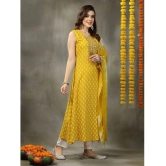 Stylum Rayon Printed A-Line Womens Kurti with Dupatta - Yellow ( Pack of 1 ) - None