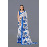 LEELAVATI - White Georgette Saree With Blouse Piece ( Pack of 1 ) - White