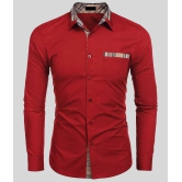 Life Roads - Red Cotton Slim Fit Men's Casual Shirt (Pack of 1 ) - None