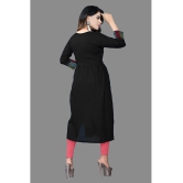 HAYA - Black Rayon Women''s Straight Kurti ( Pack of 1 ) - None