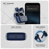 boAt Airdopes 163 | Wireless Earbuds with Massive Playback of upto 17 Hour, IPX5 Water & Sweat Resistance, IWP Technology, Type C Interface Cool Sapphire