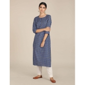 Karigari - Straight Cotton Blue Women's Kurti ( Pack of 1 ) - None