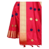 offline selection - Red Jacquard Saree With Blouse Piece (Pack of 1)