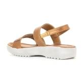 Adrianna Beige Sling Back Flat Sandal for Girls - None