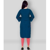 Kapadia - Blue Rayon Womens Straight Kurti ( Pack of 1 ) - XXL