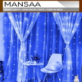 MANSAA M9 Curtain Lights with 8 Flashing Modes-3 meter x 3 meter / White