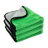 Auto Hub Green 800 GSM Drying Towel For Automobile ( Pack of 3 )