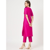 Pannkh - Pink Art Silk Womens A-line Kurti ( Pack of 1 ) - None