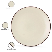 Reactive Handcrafted Premium Ceramic Dinner Set | 6 Dinner Plates, 6 Quarter Plates, and 6 Small Dinner Bowl | Stoneware | Microwave and Dishwasher Safe | Pack of 18 | Off White