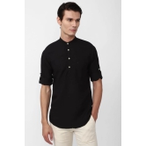 Men Black Slim Fit Solid Full Sleeves Casual Shirt