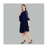 Sheetal associates - Blue Crepe Women''s Fit & Flare Dress ( Pack of 1 ) - None