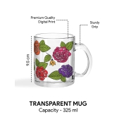 Indigifts Transparent Mug for Coffee Leafy Love Printed Transperant Glass tea mug| Crystal Clear Glass Coffee Mug Set| Crystal Clear Glass Tea Mug Set|Printed Glass Cup for Tea|Glass for Coffee 325 ml