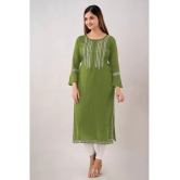 Kapadia - Green Rayon Womens Straight Kurti ( Pack of 1 ) - None