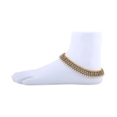 SILVER SHINE Traditional Golden White Diamond And Pearl Anklet For Women And Girl. - Multi Color