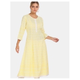 Anahi - Yellow Cotton Women's Flared Kurti ( Pack of 1 ) - XXL