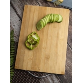 Chopping Board, with Metal Handle, Wooden Finish, Natural Wood Colour, Bamboo